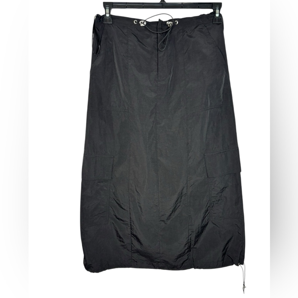 NEW Gianni Bini Leona High Rise Drawstring Tie Cargo Parachute Midi Skirt Size 2 - Picture 2 of 10